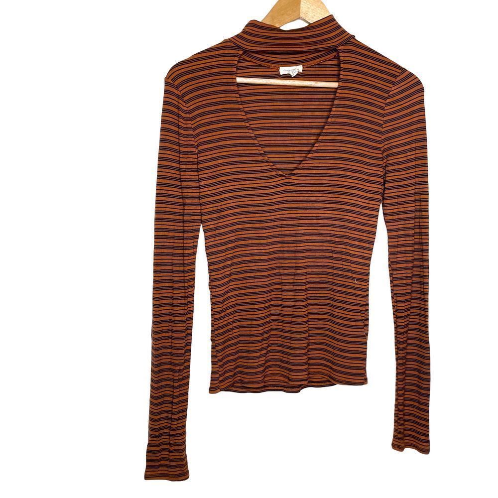 Urban Outfitters Silence + Noise Striped Fall Long sleeve Burnt Orange Cut Out